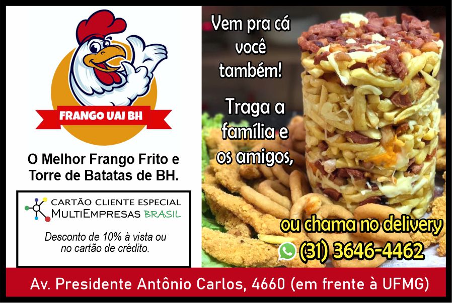 Cartão Cliente Especial Multiempresas Brasil. Frango Uai BH. Restaurantes em Belo Horizonte.