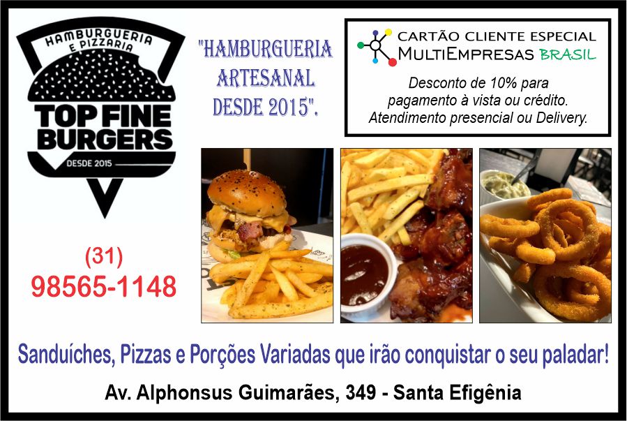 Cartão Cliente Especial Top Fine Burgers Multiempresas Brasil